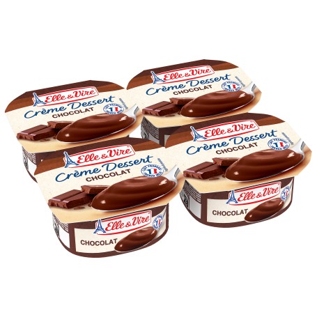 Crème Dessert Chocolat - ELLE  VIRE - 4x100g