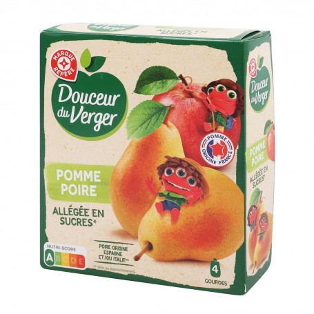 GOURDES ALLEGEES POMME POIRE 4X90G DOUCEUR DU VERGER