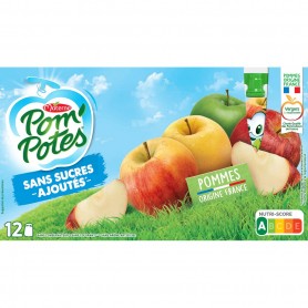 Compotes Pomme Nature SSA - POM'POTE - 12x90g (1080g)