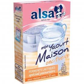 Yaourt Maison Onctueux Ferments Lactiques Alsa 4 sachets 8g
