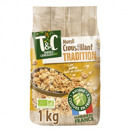 Muesli Croustillant Bio - TERRES  CEREALES - 1kg