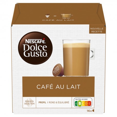 Capsules NESCAFE DOLCE GUSTO Café au Lait Boîte de 16 capsules 160g