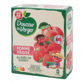 GOURDES ALLEGEES POMME FRAISE 4X90G DOUCEUR DU VERGER