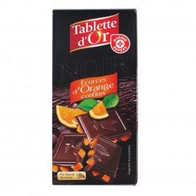 TABLETTE CHOCOLAT NOIR ECORCES D'ORANGE 200G TABLETTE DOR