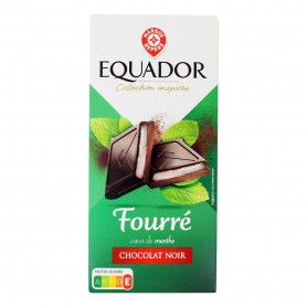 CHOCO NOIR FOURRE MENTHE 150G EQUADOR