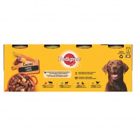 PEDIGREE boîtes Cuisine en sauce 4 variétés pour chien adulte 4x400g
