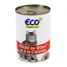 PATEE POUR CHAT AU BOEUF AUX LEGUMES 410G ECO+
