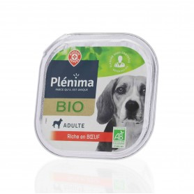 BARQUETTE CHIEN BOEUF BIO 300G PLENIMA