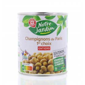 CHAMPIGNONS ENTIERS 1ER CHOIX 4/4 460G NOTRE JARDIN