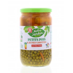 PETITS POIS CAROT EF BOCAL 420G NOTRE JARDIN