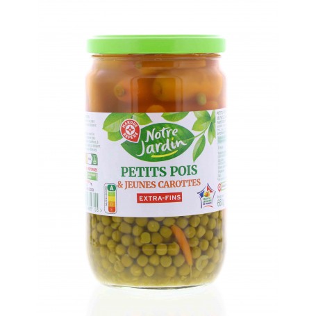 PETITS POIS CAROT EF BOCAL 420G NOTRE JARDIN
