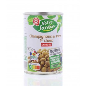 CHAMPIGNONS ENTIERS 1ER CHOIX 1/2 230G NOTRE JARDIN