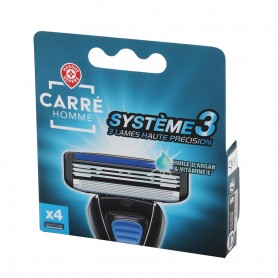 RECHARGE RASOIR 3LAMES HOMME X4 CARRE HOMME