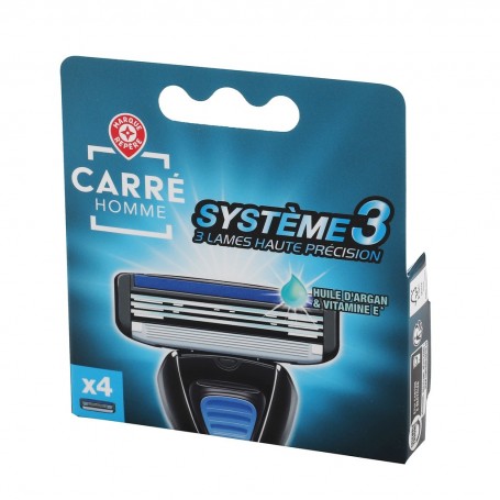 RECHARGE RASOIR 3LAMES HOMME X4 CARRE HOMME