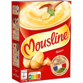 MOUSLINE Purée Nature, 8 sachets pour 4 personnes (8x130g)