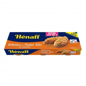 LOT RILLETTE POULET ROTI MARMITE HENAFF 3X72GR