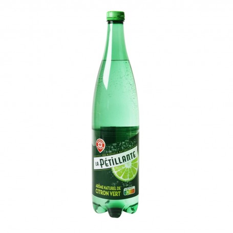 Eau minérale gazeuse aromatisée Citron Vert - LA PETILLANTE - MARQUE REPERE - 1L
