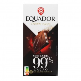 TABLETTE CHOCOLAT NOIR DEGUSTATION 99% CACAO 80G EQUADOR