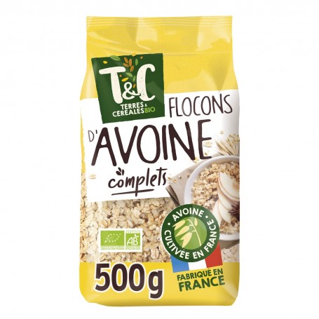 Flocons d'Avoine Complets Bio - TERRES  CEREALES - 500g