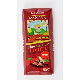 Tablette Chocolat noir fourré letchi - MASCARIN - 100g