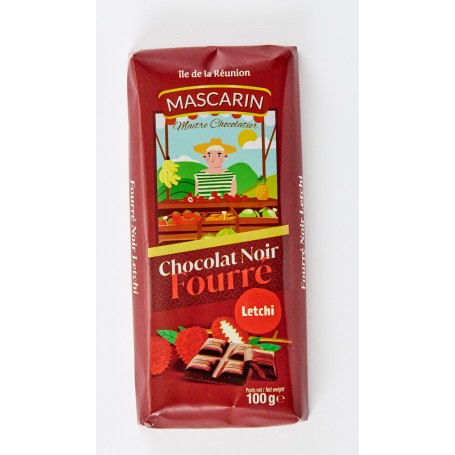 Chocolat noir fourré letchi - MASCARIN - 100g