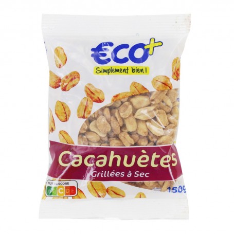 CACAHUETES GRILLES A SEC 150G ECO+