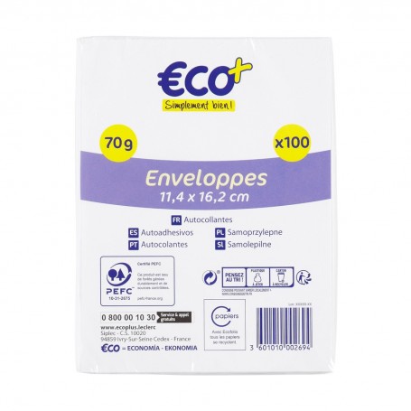 100 ENVELOPPES 11,4X16,2 ECO+