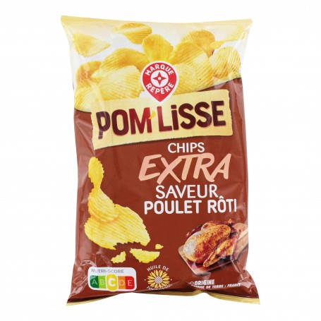 CHIPS ONDULEES POULET ROTI 135G POMLISSE