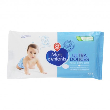 LINGETTES BEBE ULTRA DOUCE X24 MOTS DENFANTS