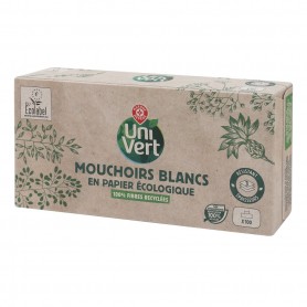 MOUCHOIRS BLANCS 3 PLIS BOITE X100 UNI VERT