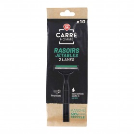 Rasoirs jetables Carré Homme 2 lames - x10