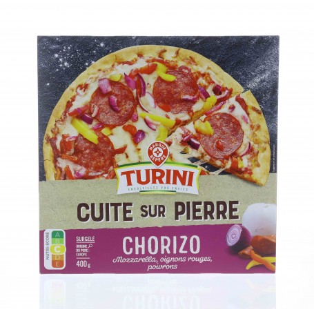 PIZZA CHORIZO CUITE SUR PIERRE 400G SURG TURINI