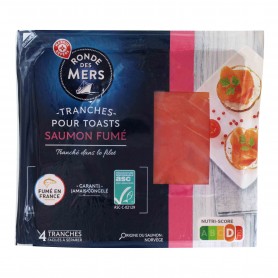 TOAST DE SAUMON FUME 4 TRANCHES 80G RONDE DES MERS