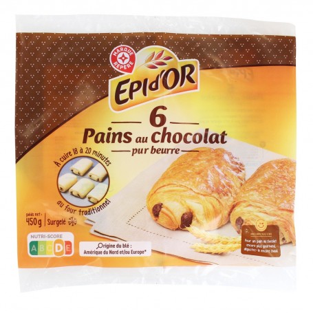 PAINS AU CHOCOLAT X6 450G SURG EPI DOR