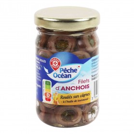 FILETS ANCHOIS ROULES CAPRES 60G PECHE OCEAN