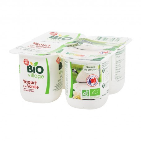 YAOURT SUCRE VANILLE BIO 4X125G BIO VILLAGE