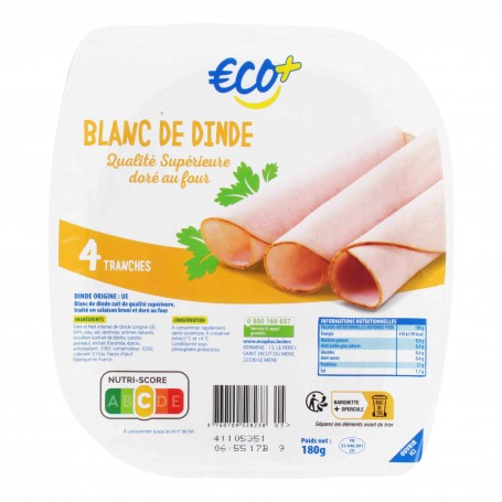 BLANC DINDE DORE AU FOUR 4T ECO+ 180G