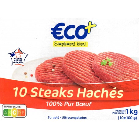 10 STEACKS BOEUF-ECO+ -1KG