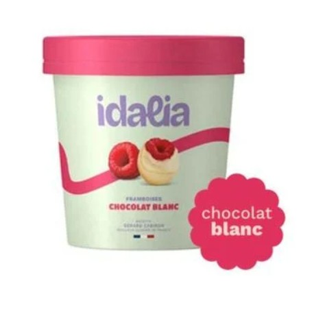 FRAMBOISE ENROBE CHOCOLAT BLANC- IDALIA- 150GR