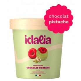 FRAMBOISE ENROBE CHOCOLAT PISTACHE- IDALIA- 150GR