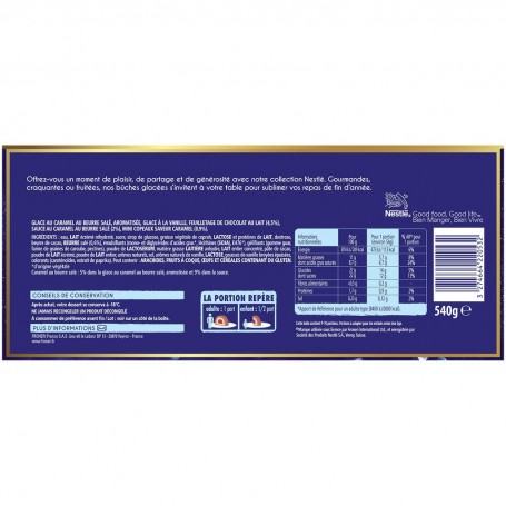 Bûche Nestlé Feuilles Craquantes Vanille Caramel Beurre Salé