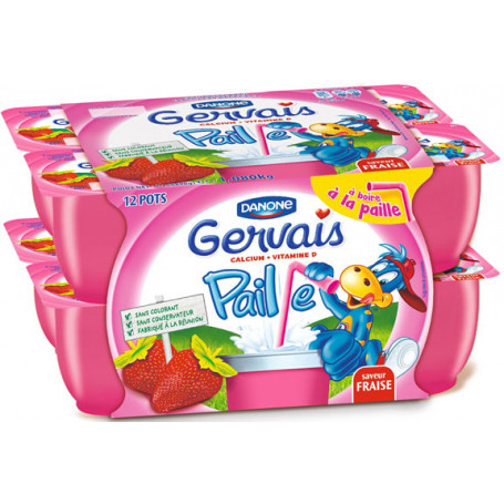GERVAIS PAILLE SAVEUR FRAISE-DANONE-12X90G