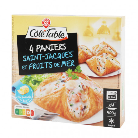 FEUILLETE FRUITS DE MER ET ST JACQUES X4-COTE TABLE-400G
