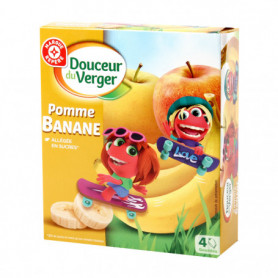 COMPOTE GOURDES POMME BANANE DU VERGER (4X90) 360GRS