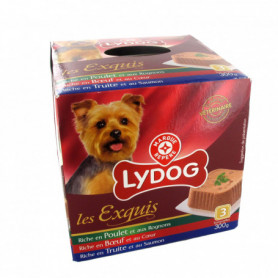 BARQUETTES POUR CHIENS TROIS SAVEURS - LYDOG - 3X300G