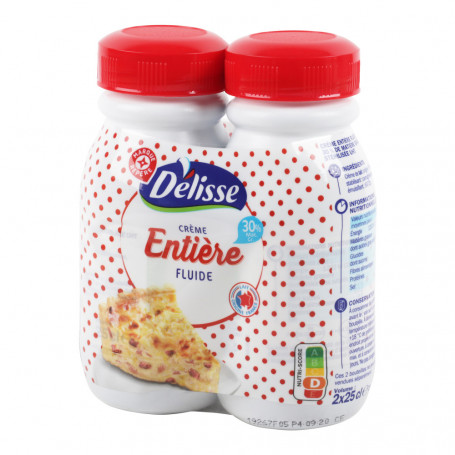 CREME FRAICHE ENTIERE UHT 30%MG - DELISSE - 2x25CL