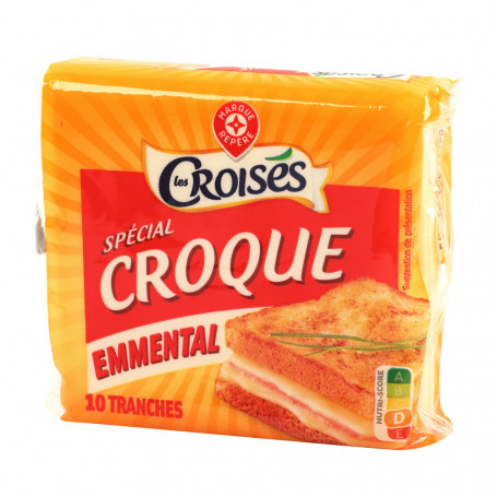 FROMAGE TRANCHE FONDU EMMENTAL X10 -LES CROISES - 200G