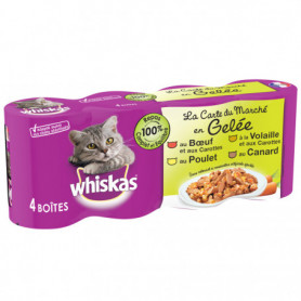 GELEE POUR CHATS VIANDES ET LEGUMES - WHISKAS - 4X390G (1,56KG)