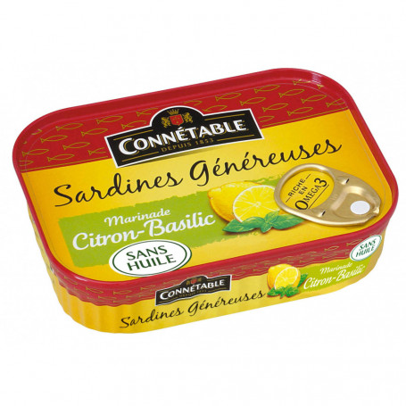 SARDINES CITRON-BASILIC S/HUILE - CONNETABLE - 140G