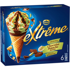 Cônes X6 Chocolat Pistache Intense-EXTREME NESTLE-426G